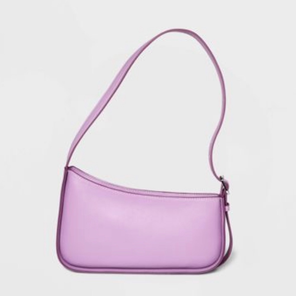 A New Day Baguette Asymmetric Shoulder Handbag Lavender Purple NWT